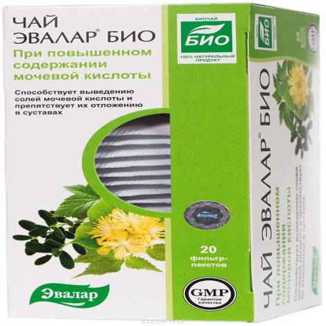 Фито-чай Эвалар Био №20 при повышенном сод. мочевой кислоты