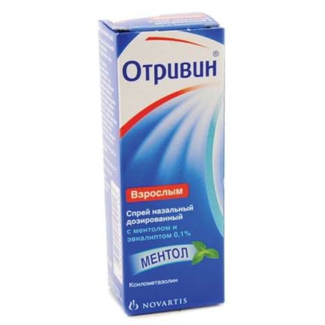 Отривин 0,1% 10,0 спрей назальный с ментолом и эвкалиптом