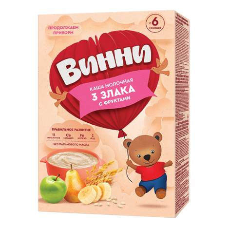 Каша Винни 200,0 молочная 3 злака с фруктами