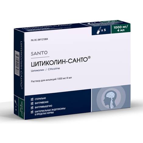 Цитиколин-Санто 1000мг/4мл 4мл №10 р-р д/иньекций амп.